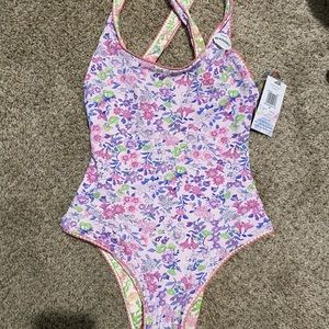 NWT LoveShackFancy x Hurley - Sunny Meadow Reversible High Leg Cheeky On…